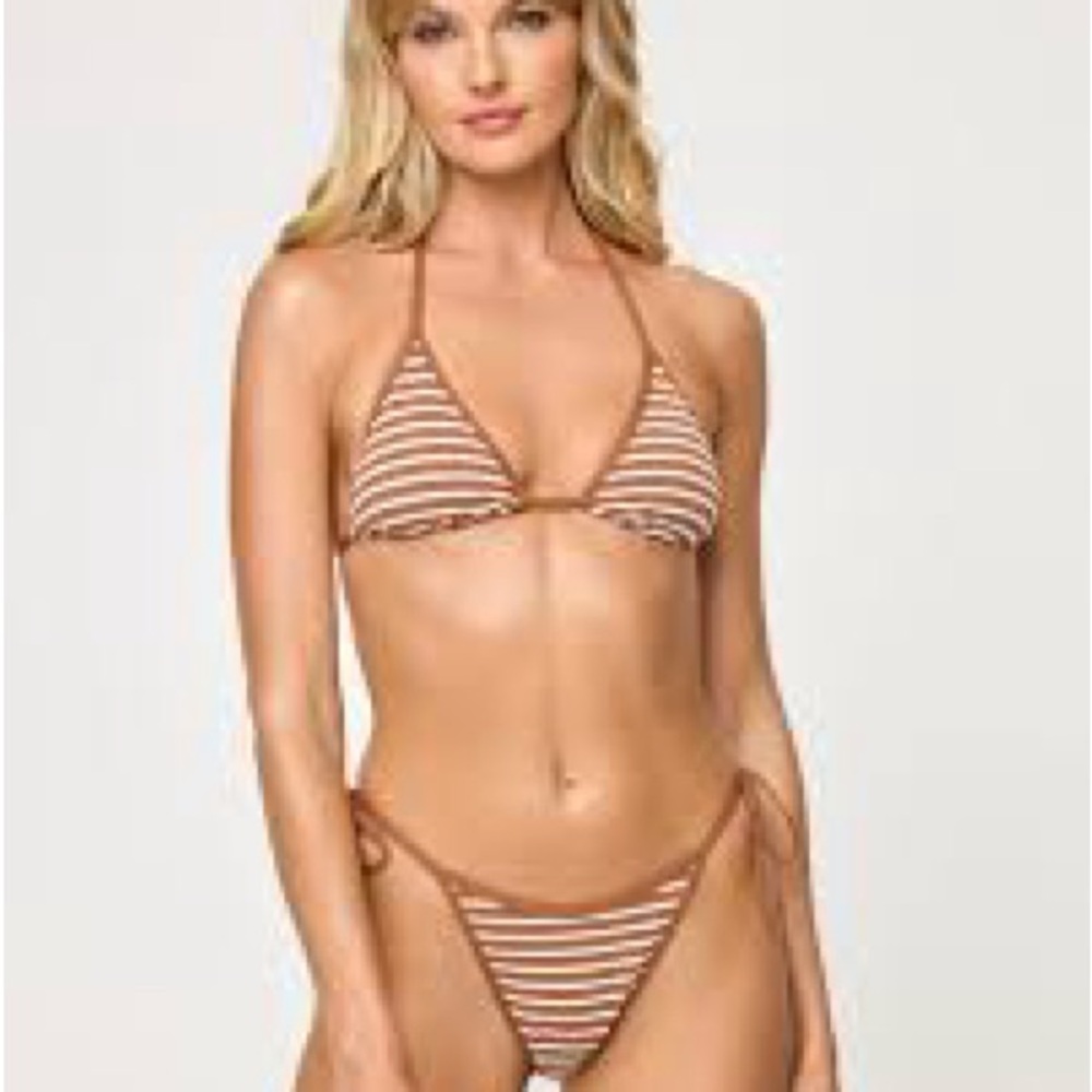 NWT SET: LSpace Bikini Set in Brown and White